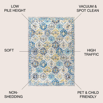 Modern Persian Boho Vintage Trellis Area Rug
